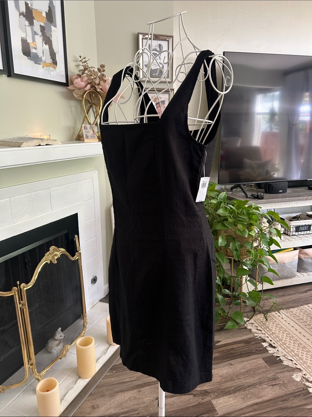 Old Navy Black Square-Neck Mini Dress
